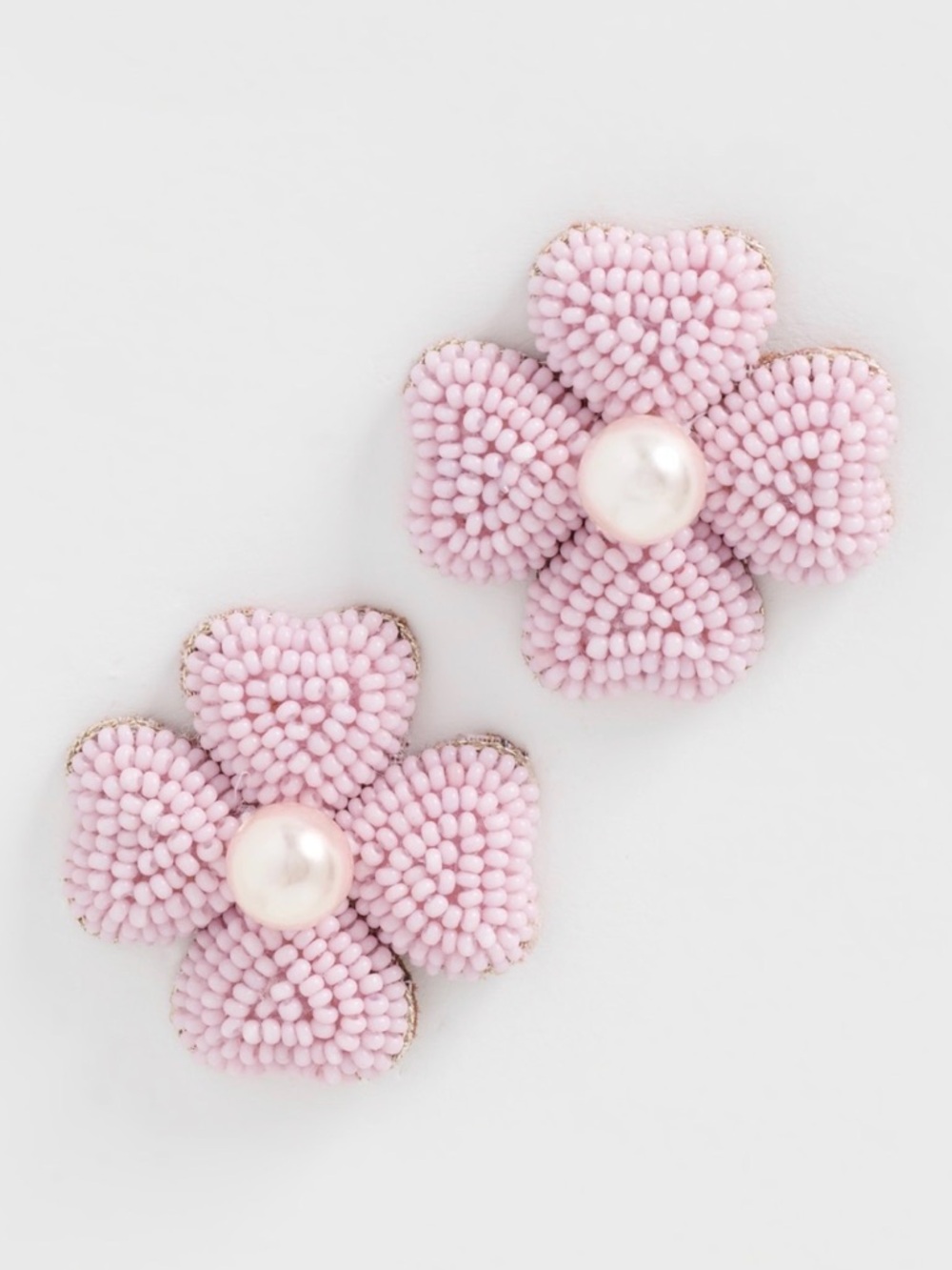Deepa Gurani Liora Pink Beaded Flower Stud Earrings